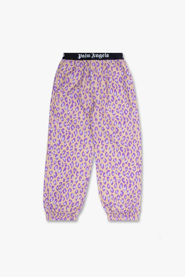 Palm Angels Kids trousers Svarttv with animal motif