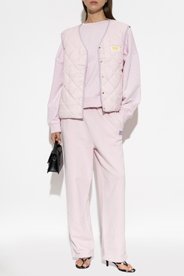 American Vintage Pantaloni de trening cu logo imprimat
