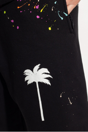 Palm Angels Spodnie dresowe z efektem plam po farbie