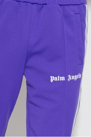 Palm Angels lace-embellished denim shorts