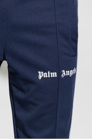 Palm Angels Navy Trousers with logo