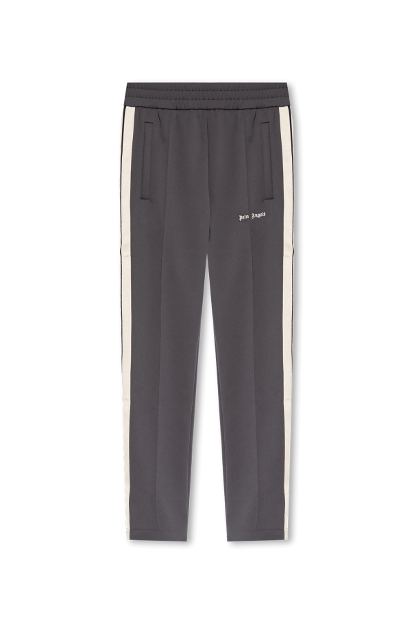 DARK GREY CURVED LOGO SWEATPANTS in grey - Palm Angels® Official