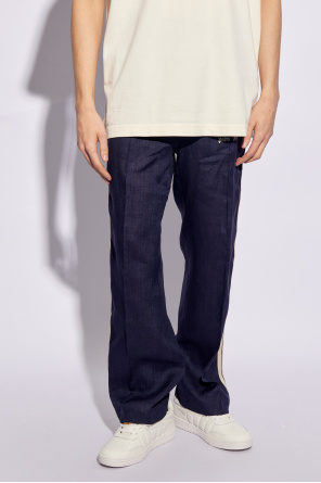 Palm Angels Linen trousers with logo