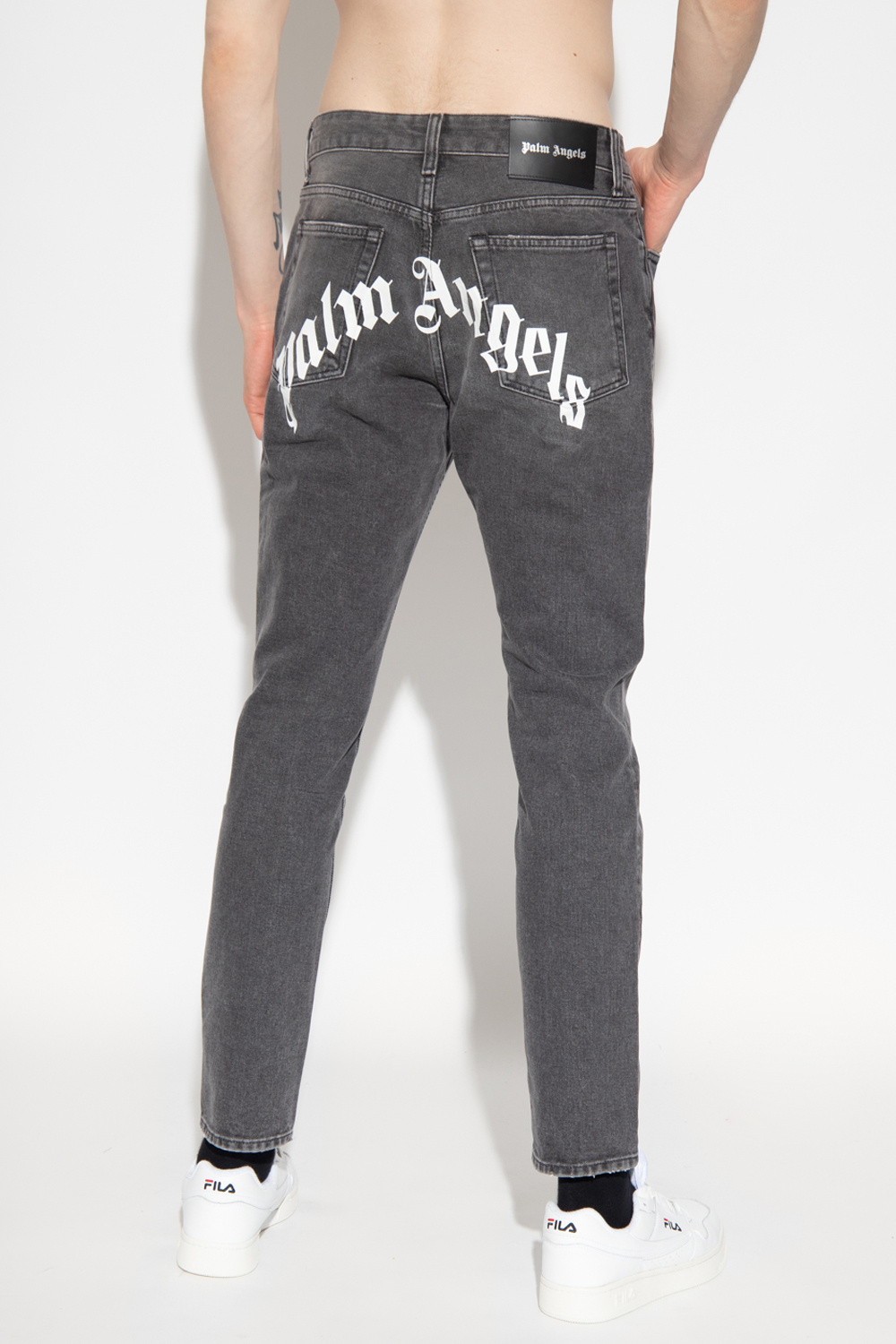 Palm Angels Jeans with logo, Men's Clothing