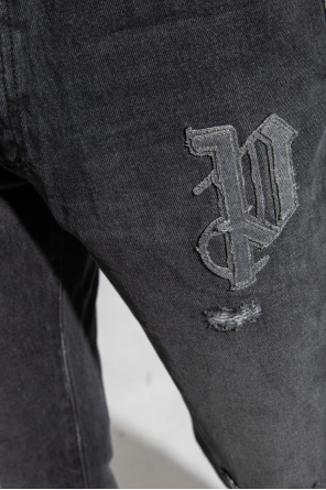 Palm Angels Jeansy z naszywkami z logo