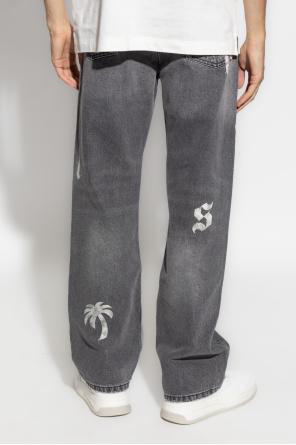 Palm Angels Jeans with raw finish