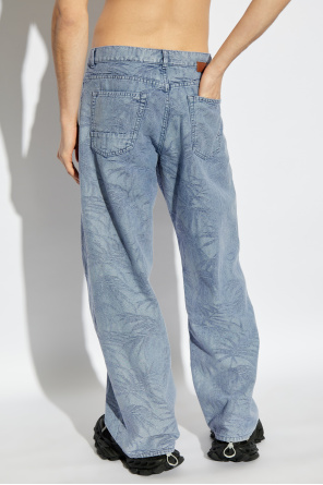 Palm Angels Jeans with floral motif