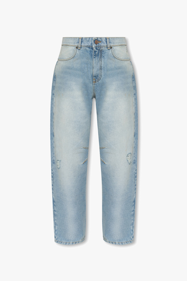 Palm Angels mid-rise cropped jeans Blu