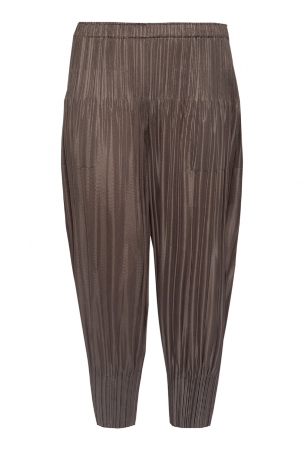 striped fitted shorts Pleated trousers