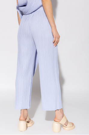 short-sleeved fitted maxi dress Pleated trousers