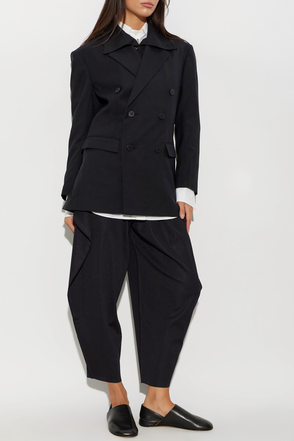 Pleats Please Issey Miyake Wide-leg pleated trousers
