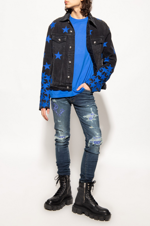 Amiri Bershka Mellanblå superskinny jeans med slitna detaljer
