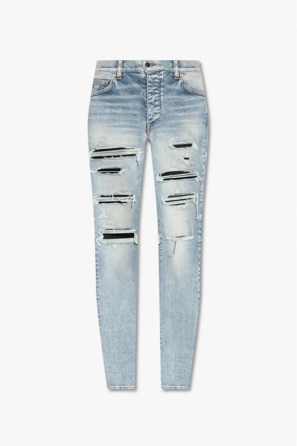 Amiri Jeans with leather inserts
