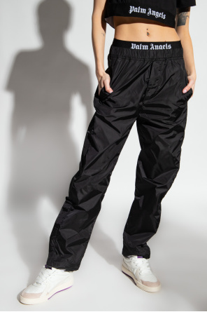 Palm Angels Black trousers with logo
