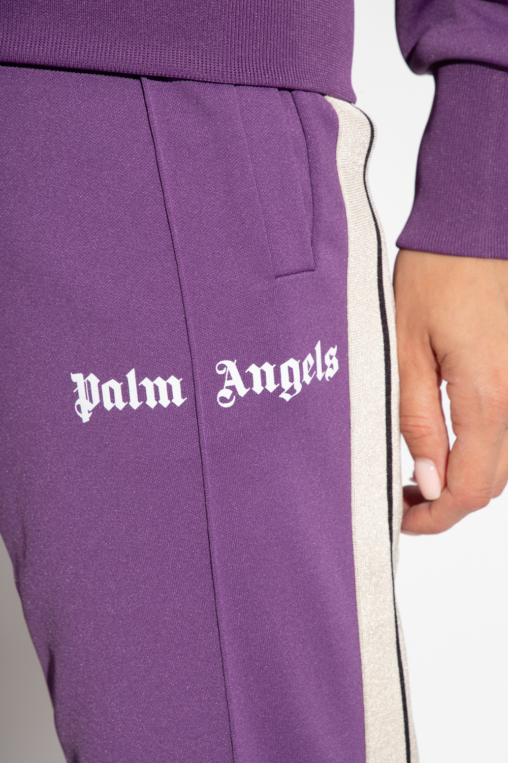 Palm Angels Kids low-rise denim shorts Blue