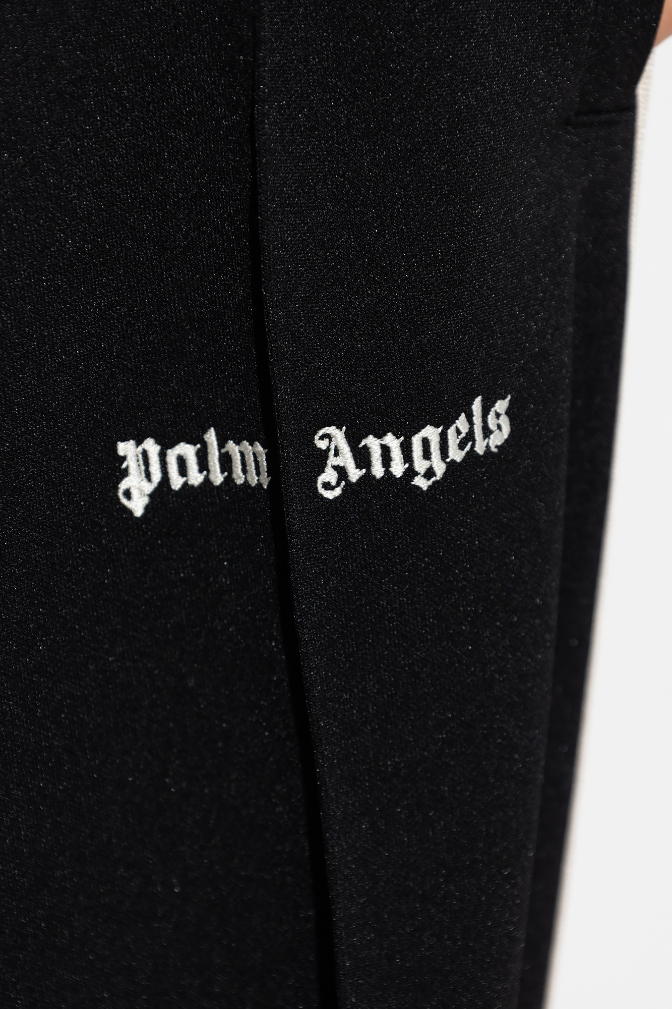 Palm Angels Shorts negros de talle alto de canalé de South Beach