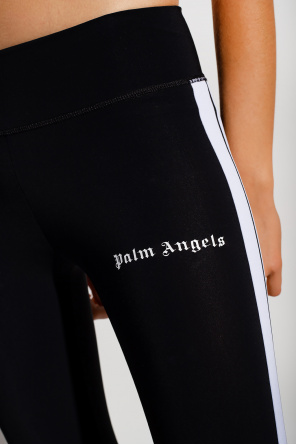 High-rise logo leggings in black - Palm Angels