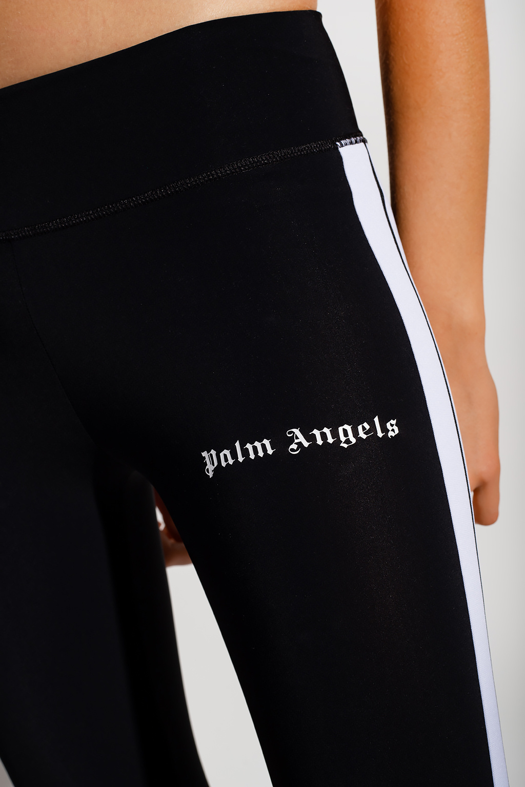 BLACK TRACK LEGGINGS in black - Palm Angels® Official