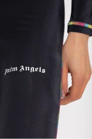 Palm Angels cotton-linen blend checked shorts