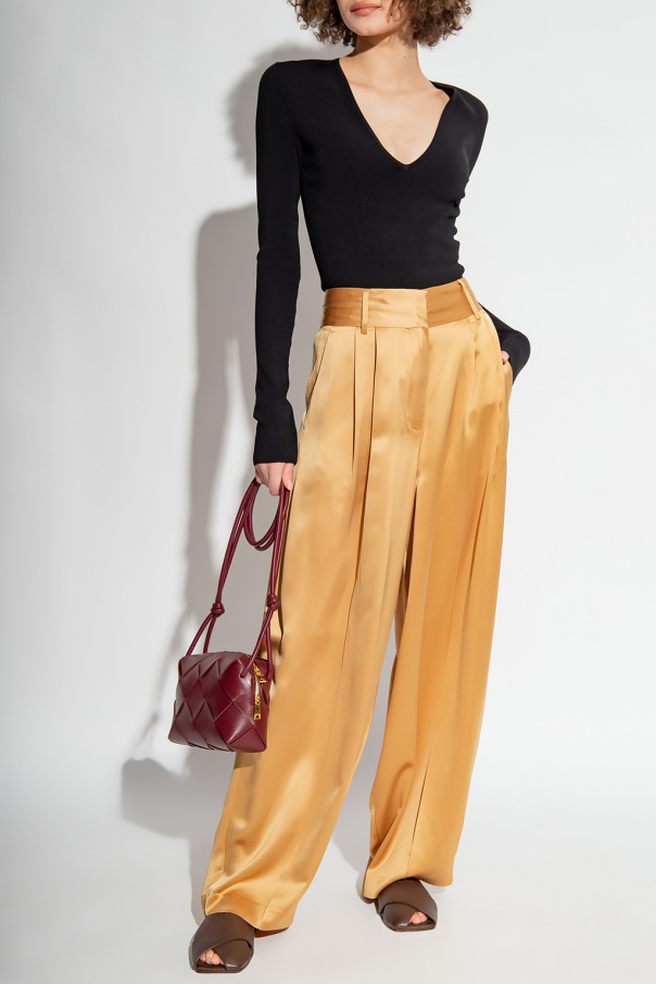 By Malene Birger Satin Moda trousers with wide legs
