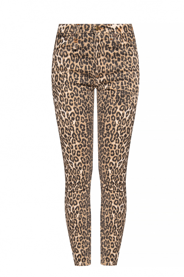 R13 Leopard-motif trousers