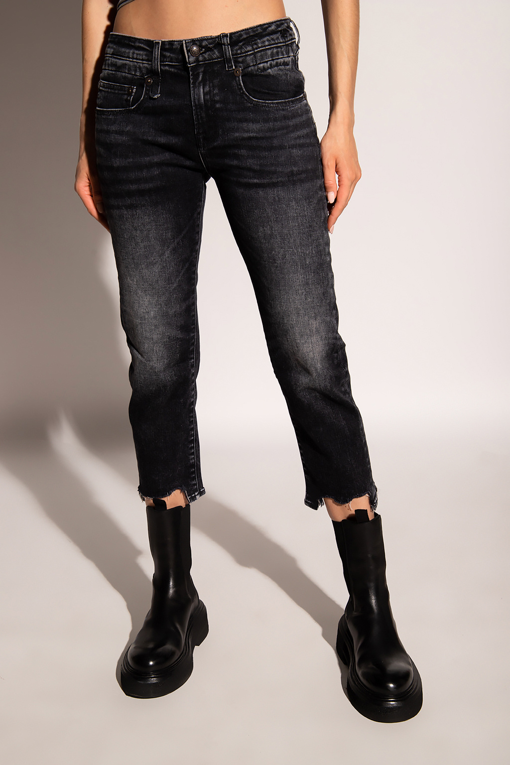 R13 Raw edge jeans