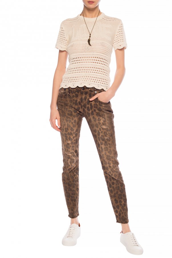 R13 Leopard print jeans