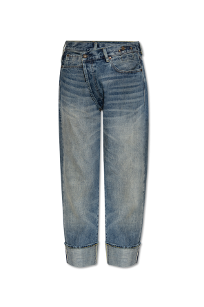 Jeans with rolled-up cuffs