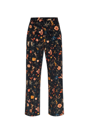 Pantalones de terciopelo con motivo floral