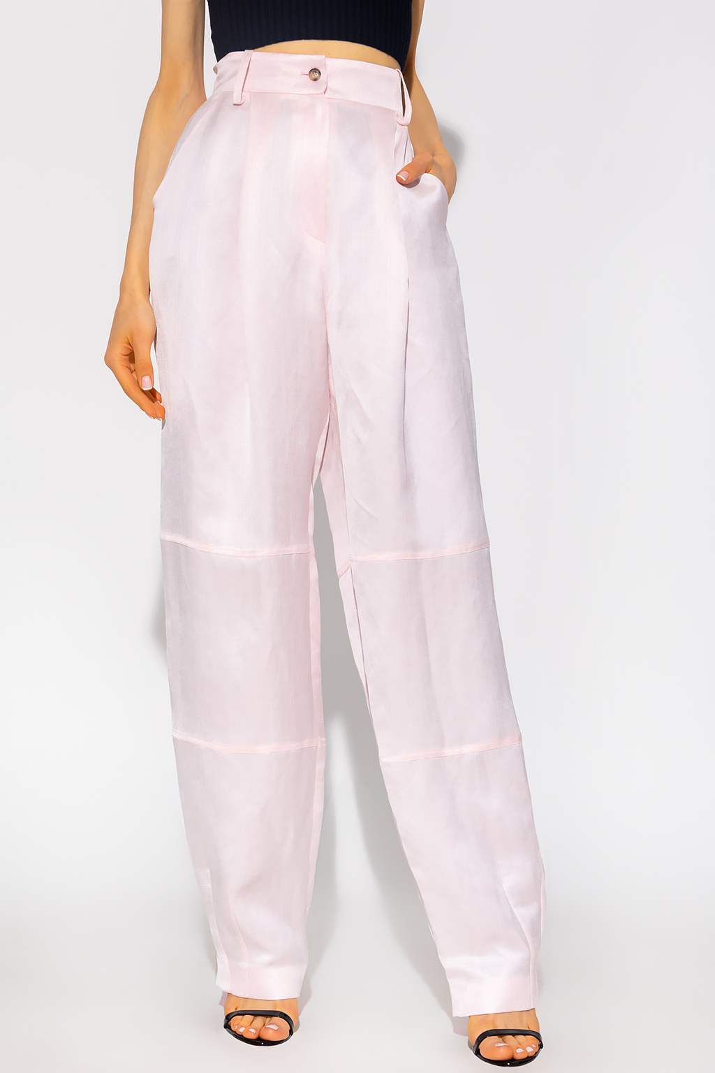 Womens Clothing Trousers Slacks and Chinos Straight-leg trousers The Mannei Linen volterra High-rise Trousers in Pink 