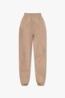 tie ribbed flared pants in gray heather