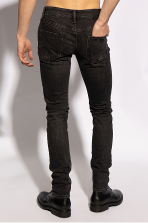 AllSaints 'freddy wr up high waist skinny jeans black