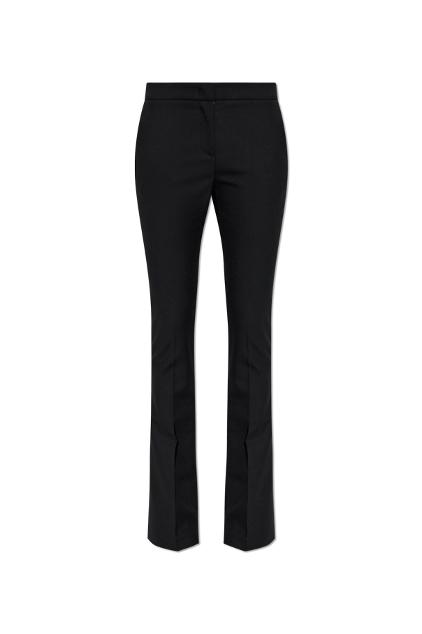 Blumarine Pantalones con raya y pernera acampanada