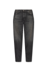 Levis Plus Ribcage Enkellange jeans met rechte pijpen in zwart