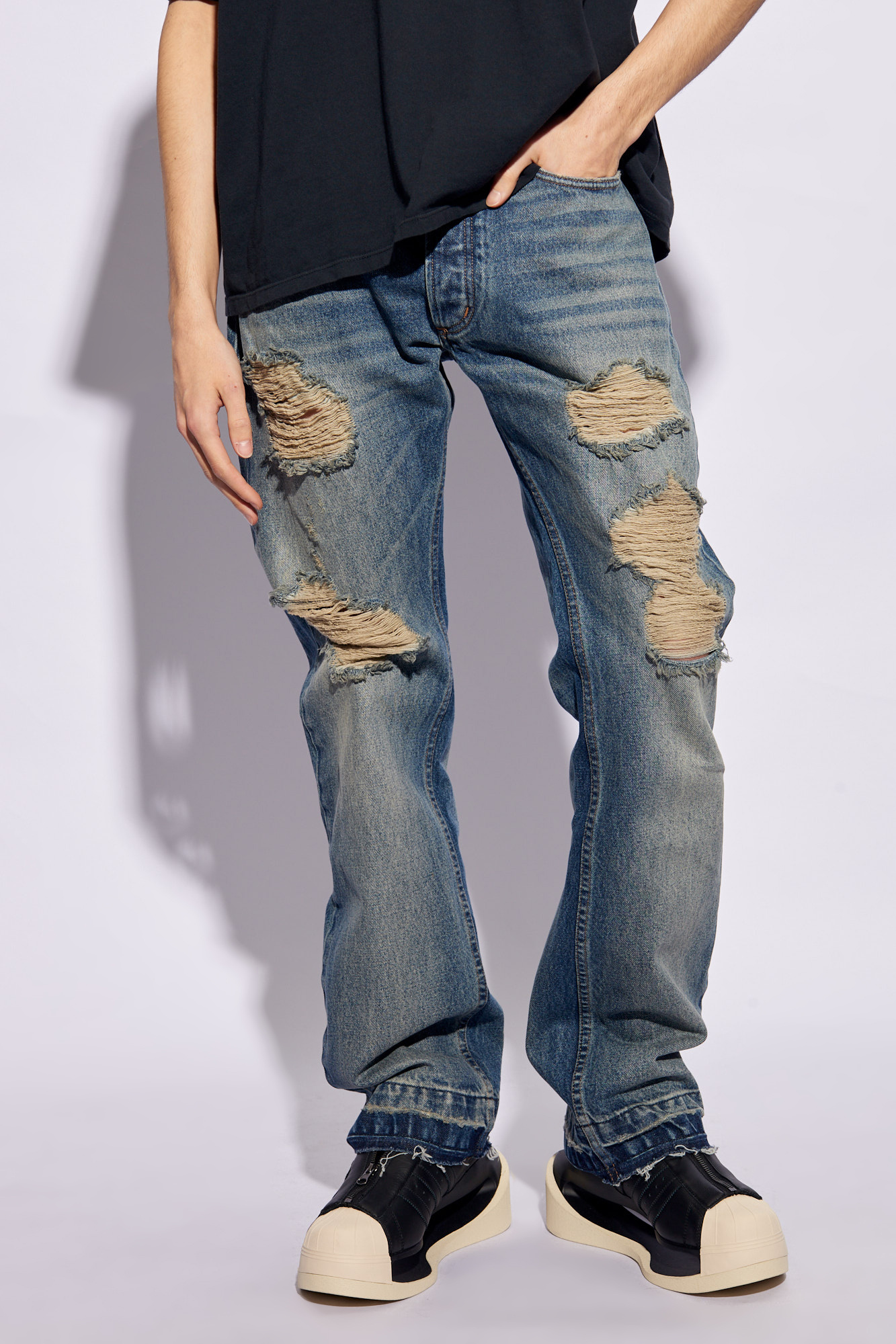 Rhude Basic Distressed Mini Jean Short