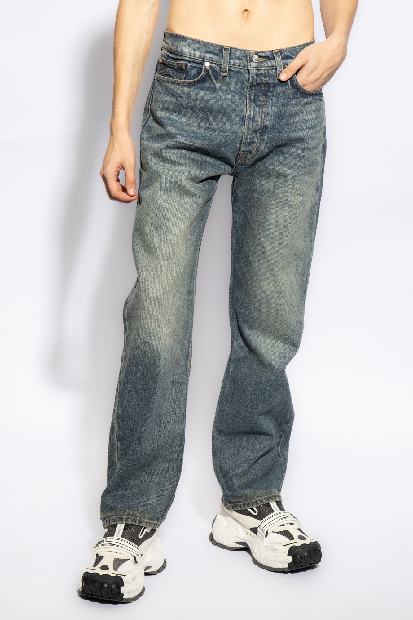 Rhude Calça Jeans Lança Perfume Skinny Nix Azul