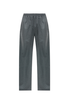 Wool pleated trousers