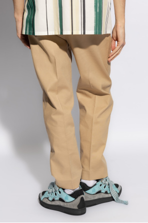 Lanvin Cotton pleat-front blu trousers