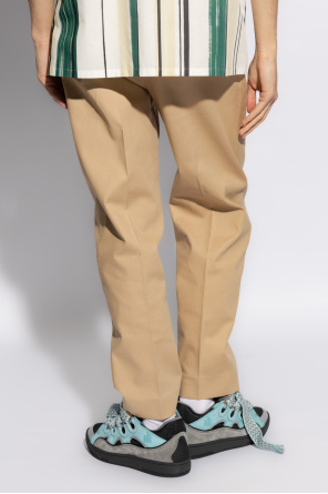 Lanvin Cotton pleat-front trousers