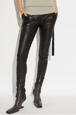 Rick Owens High-waisted leather pants Dirt