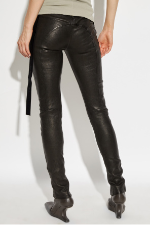 Rick Owens High-waisted leather trousers Dirt