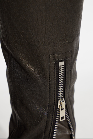 Rick Owens High-waisted leather trousers Dirt