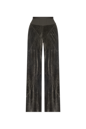 Velvet wide-leg trousers