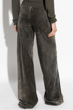 Rick Owens Aksamitne spodnie z szerokimi nogawkami