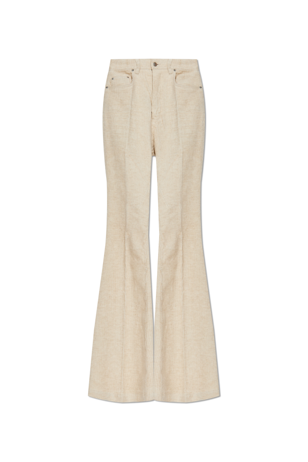 Corduroy trousers with flared legs od Rick Owens