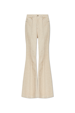 Corduroy trousers with flared legs