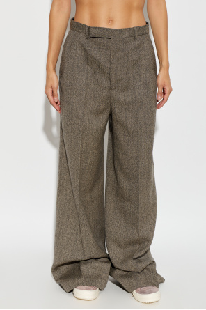 Rick Owens Pantalones de lana de pierna ancha