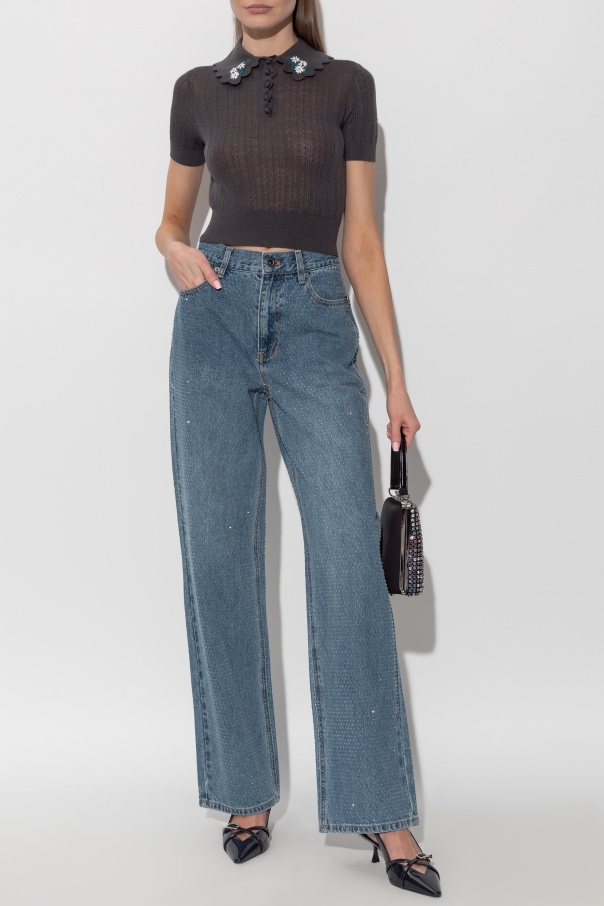 Self-Portrait Jeans with shimmering sequins