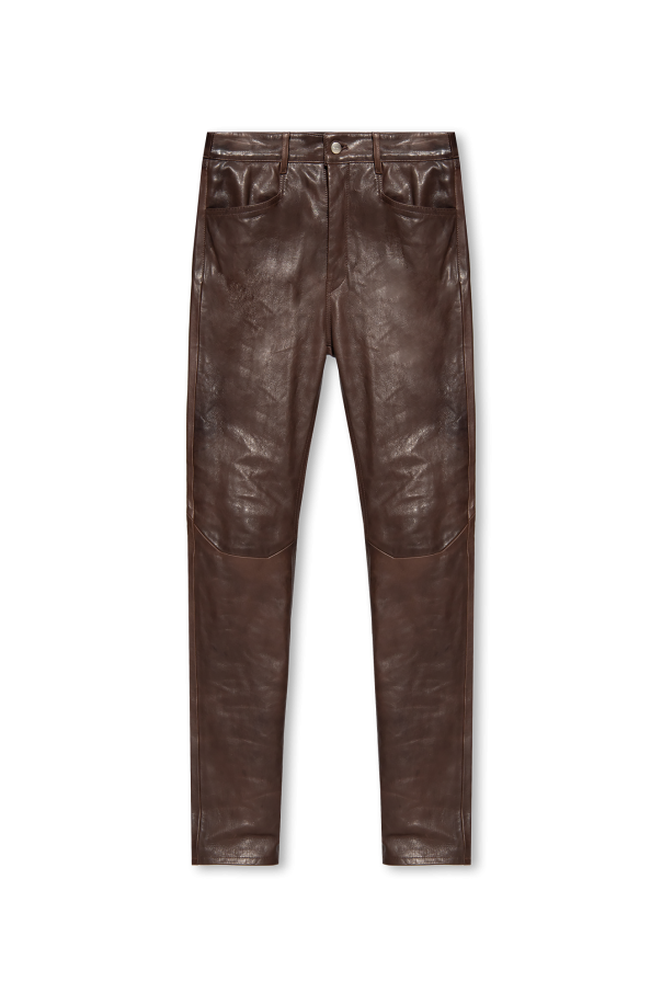Rick Owens ‘Tyrone’ leather 89-Logomuster trousers