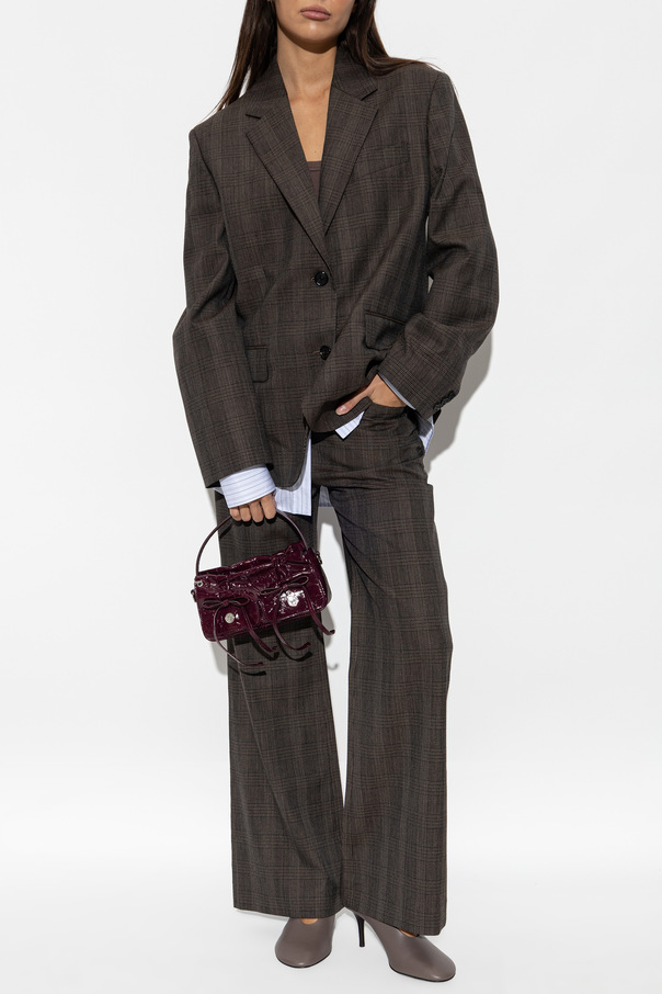 Acne Studios Calças com padrão aos quadrados